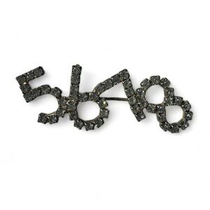 Vintage Rhinestone Brooch Pin Numbers 5678